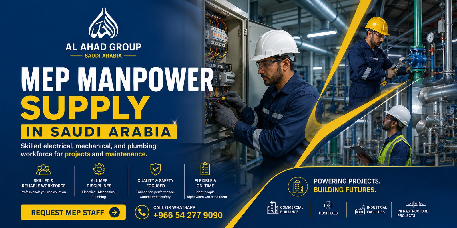 Electrical manpower in Jeddah for MEP and maintenance support