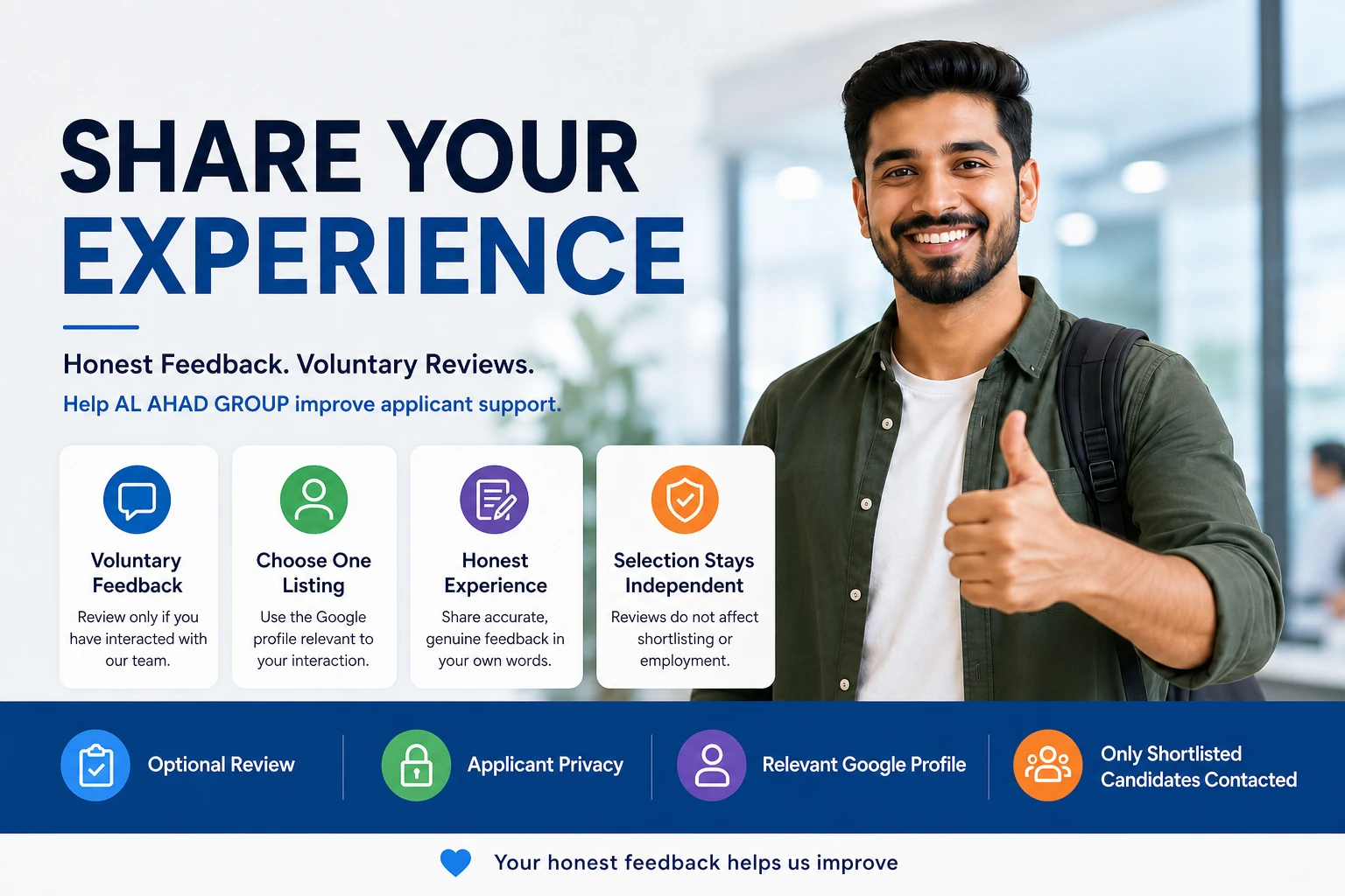 AL AHAD GROUP voluntary job seeker feedback and honest Google review guidance